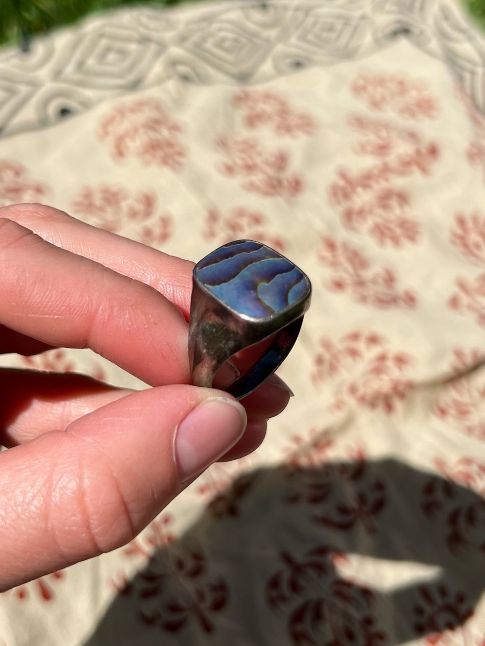 Sterling Silver Abalone Shell Ring - Picture 6 of 11